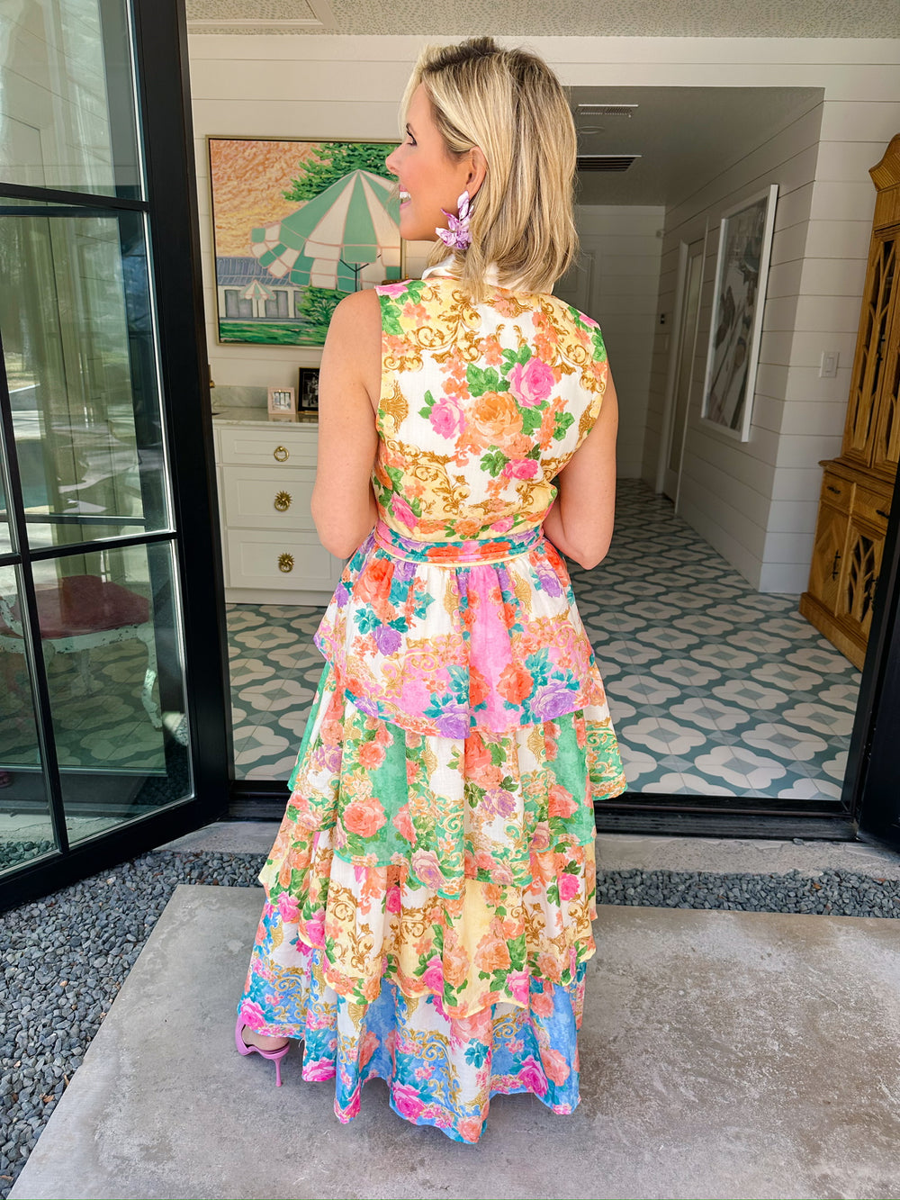 MAKE ME A PROMISE FLORAL TIER MAXI DRESS