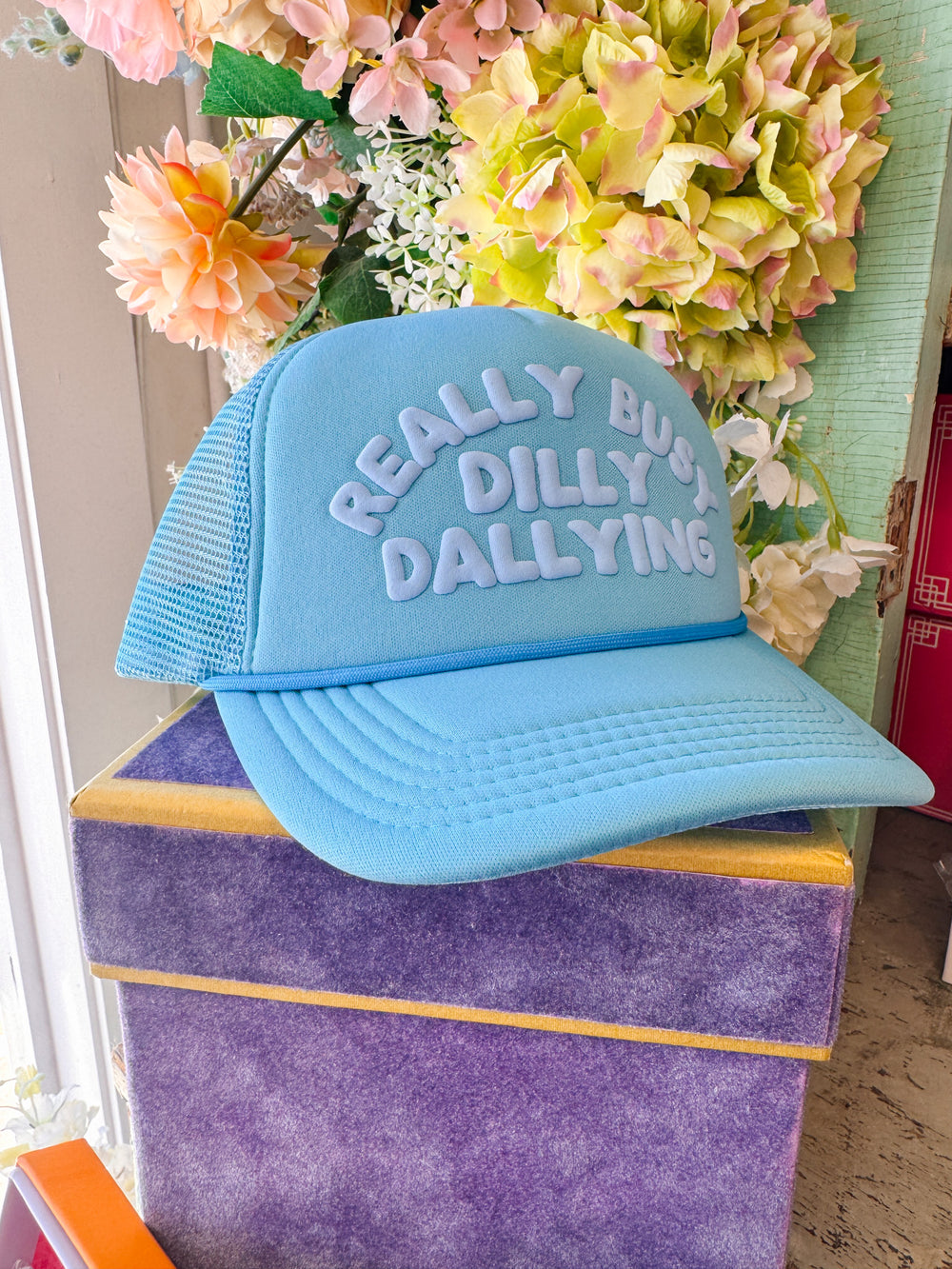 DILLY DALLY TRUCKER HAT - BLUE
