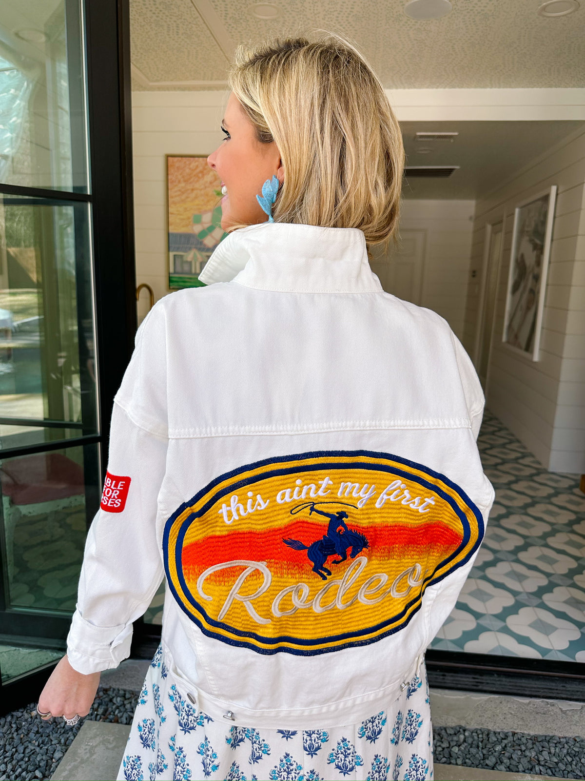 WEST COAST RODEO DENIM JACKET - WHITE