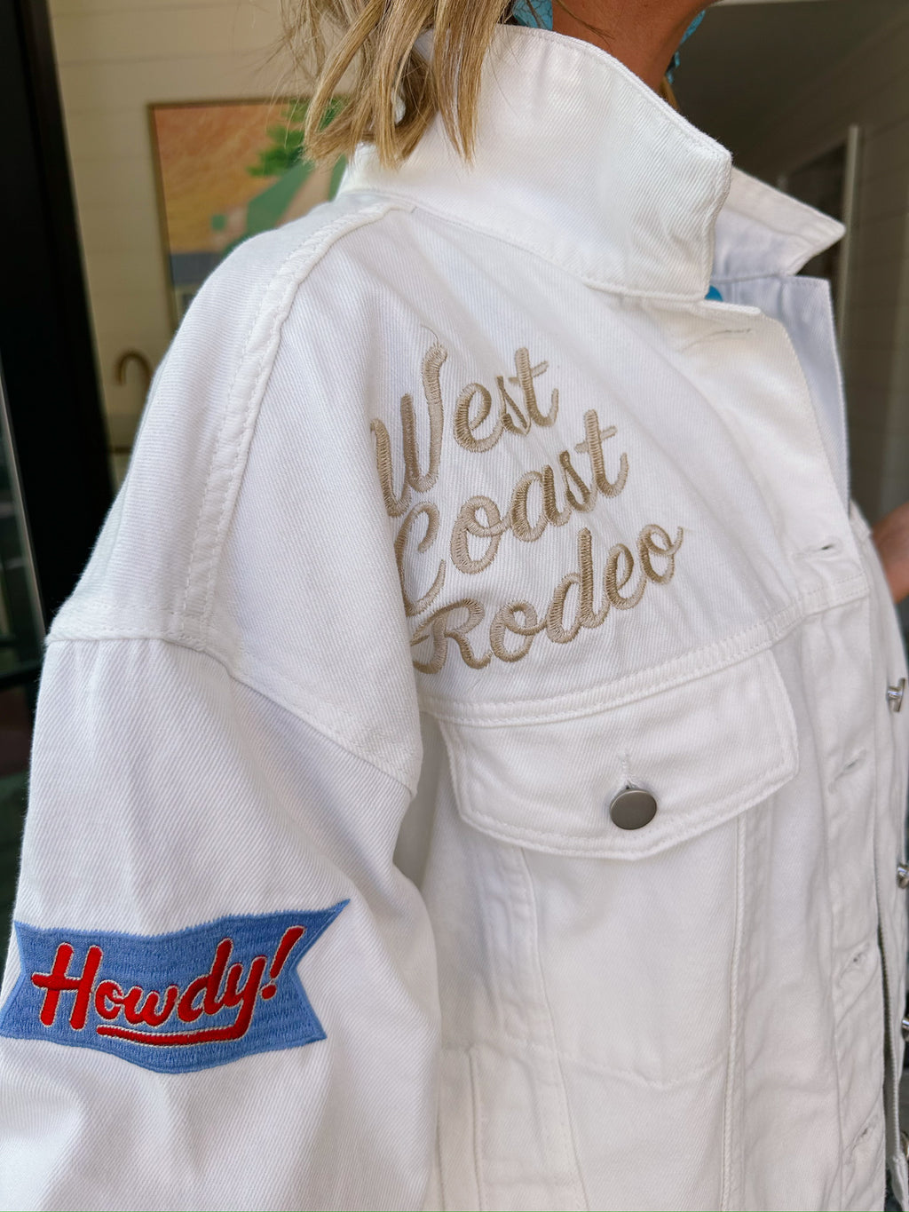 WEST COAST RODEO DENIM JACKET - WHITE