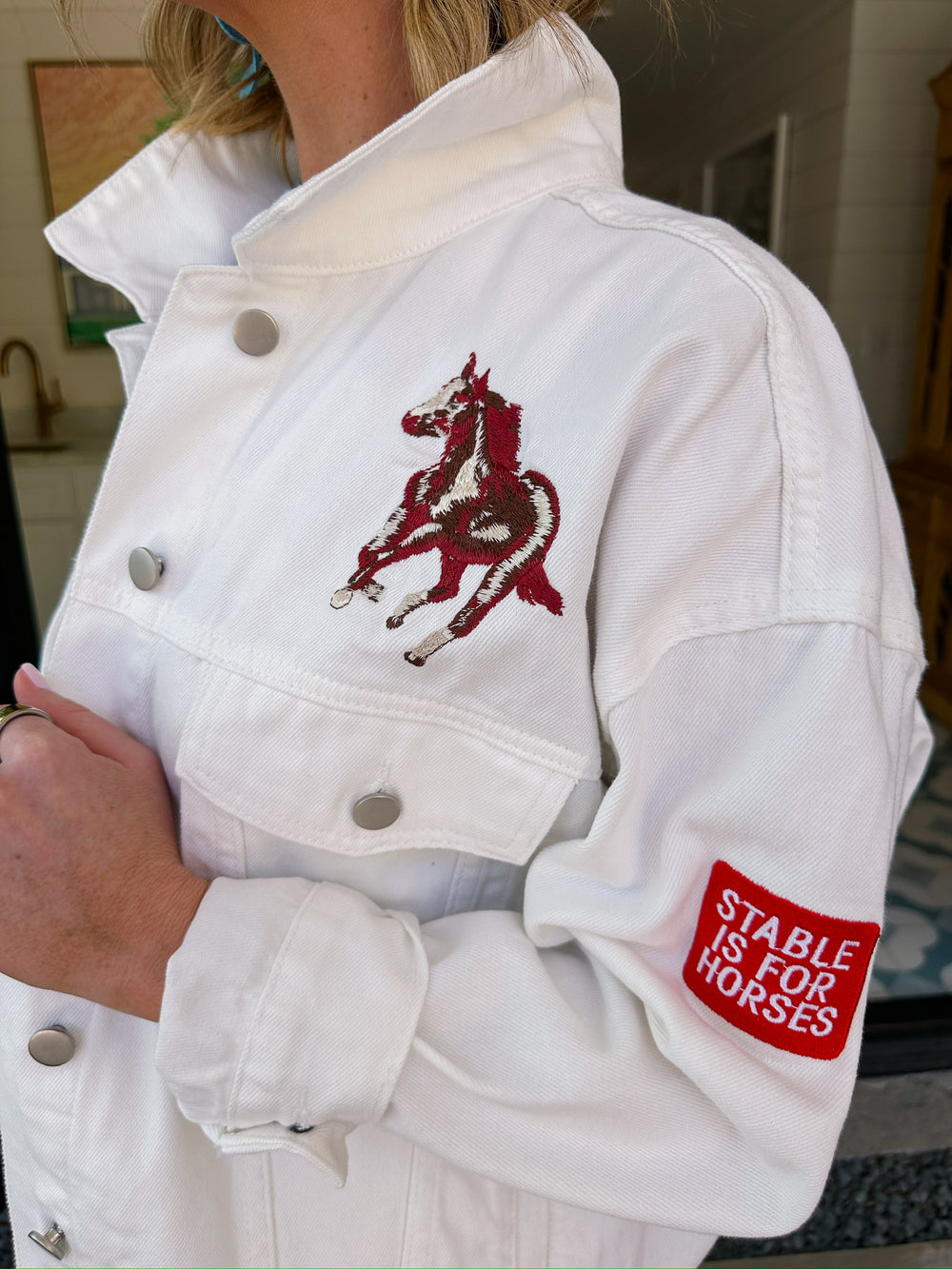 WEST COAST RODEO DENIM JACKET - WHITE