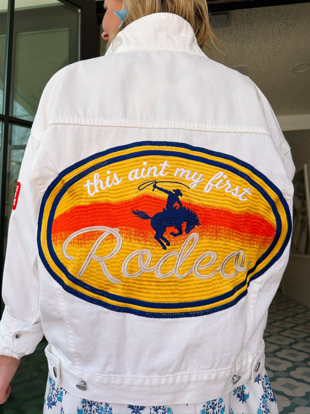 WEST COAST RODEO DENIM JACKET - WHITE