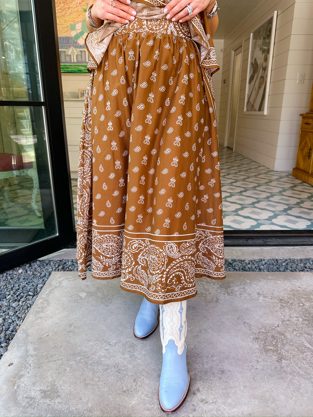 GONE WITH THE WIND PAISLEY MIDI SKIRT SET