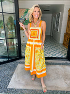 CHLOE CITRUS CROCHET MIDI DRESS
