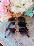 ANNA AVIATOR SQUARE METAL SUNGLASSES