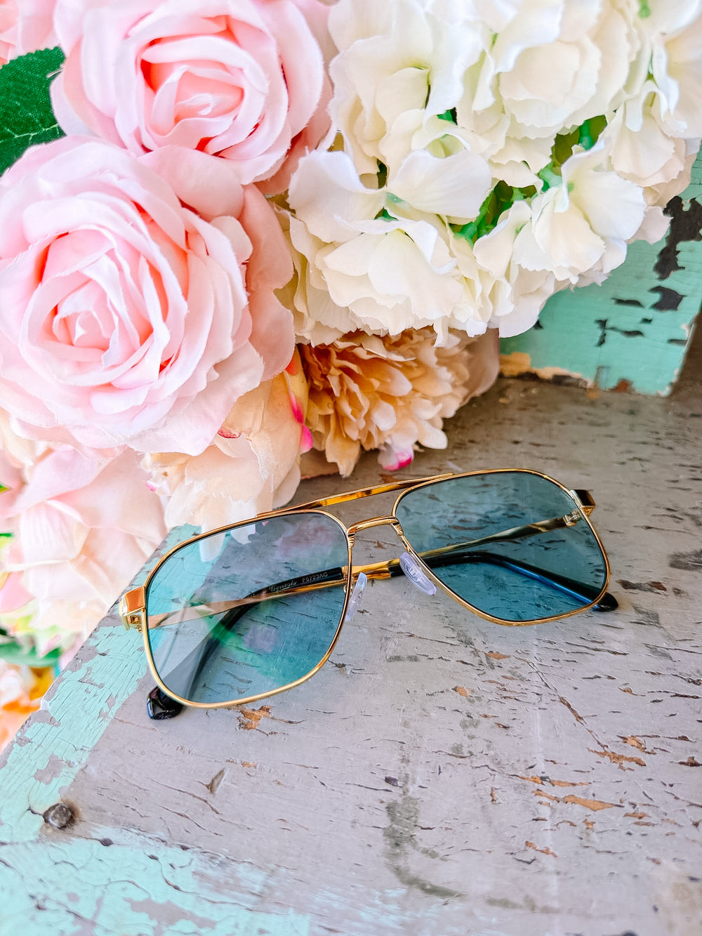 ANNA AVIATOR SQUARE METAL SUNGLASSES