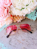 ANNA AVIATOR SQUARE METAL SUNGLASSES