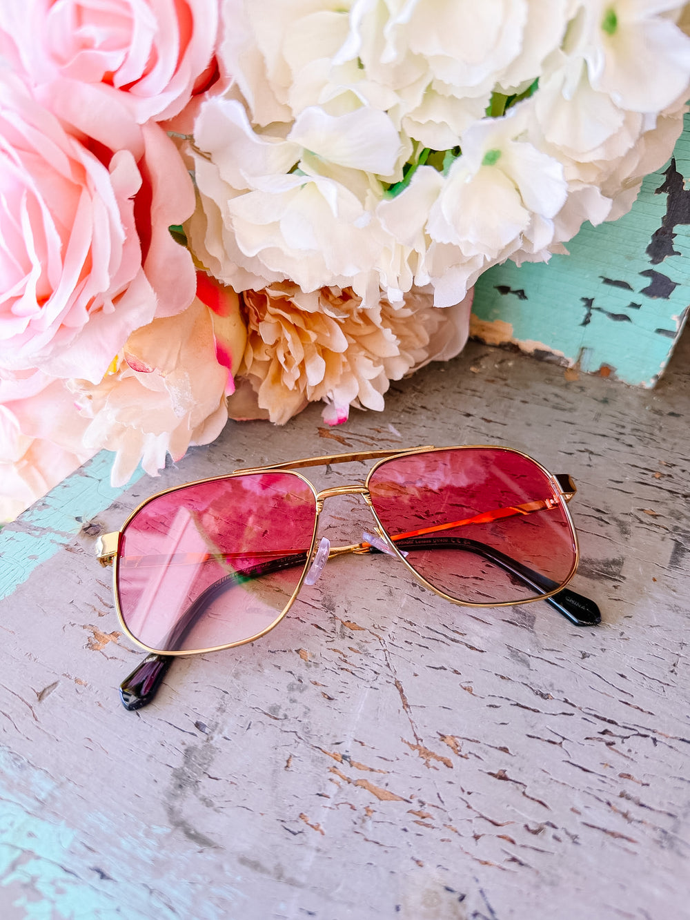 ANNA AVIATOR SQUARE METAL SUNGLASSES