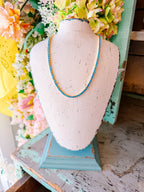 TILLY TURQUOISE TENNIS NECKLACE - 18K GOLD - 3MM