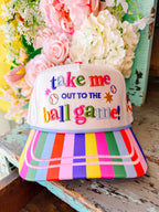TAKE ME OUT TO THE BALLGAME PATTERN PLAY TRUCKER HAT