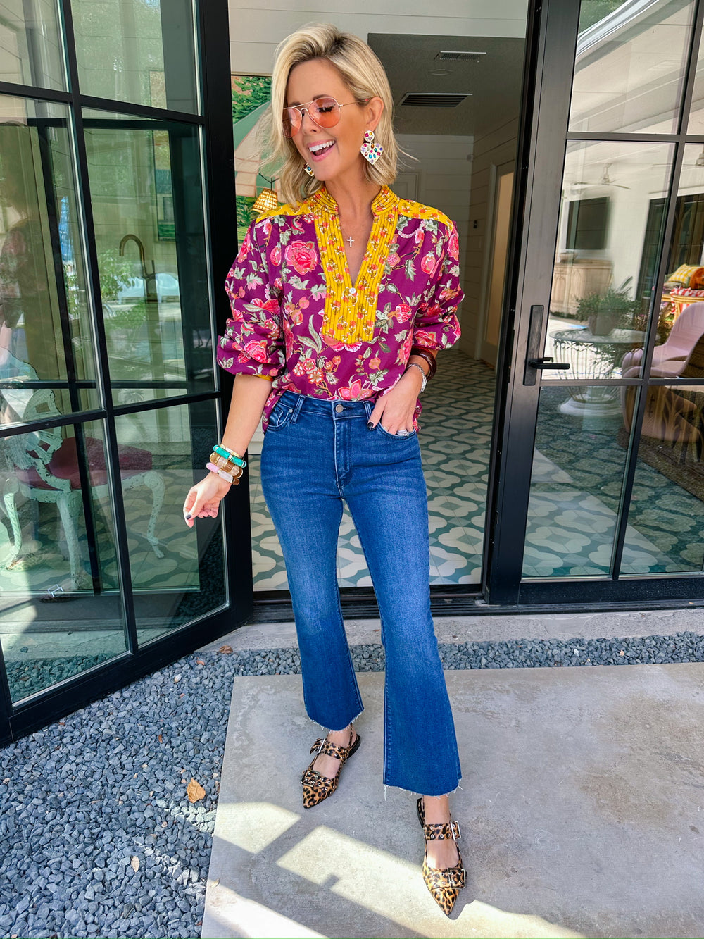 CAREFREE CARNATION LONG SLEEVE TOP - PLUM