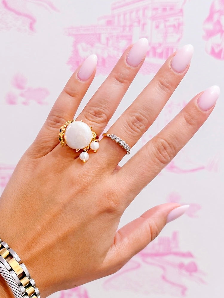 MIGHTY PEARL RING - GOLD