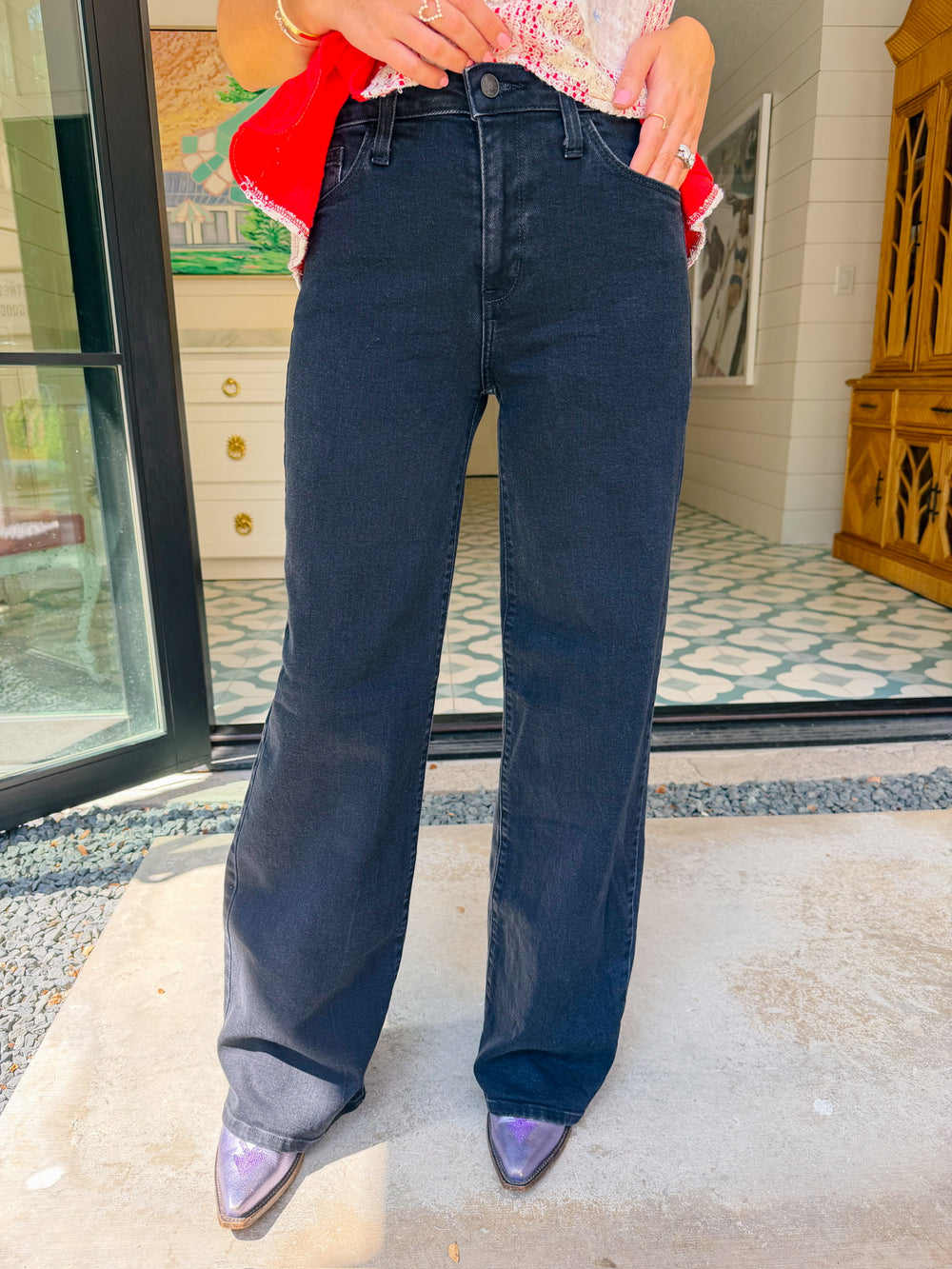 WHITNEY WIDE LEG JEAN - BLACK