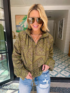 JUST MY STYLE BANDANA JACKET - OLIVE
