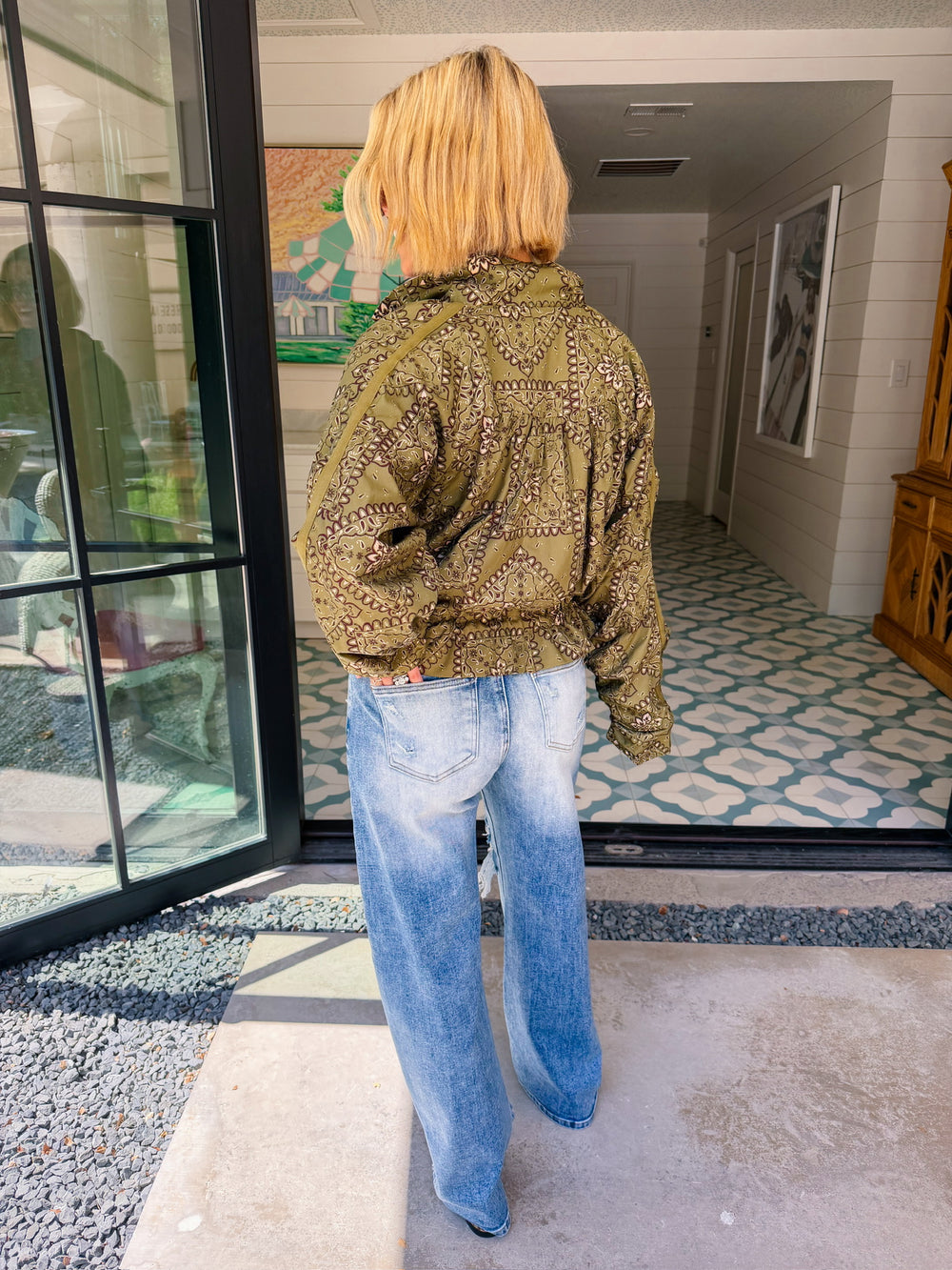 JUST MY STYLE BANDANA JACKET - OLIVE