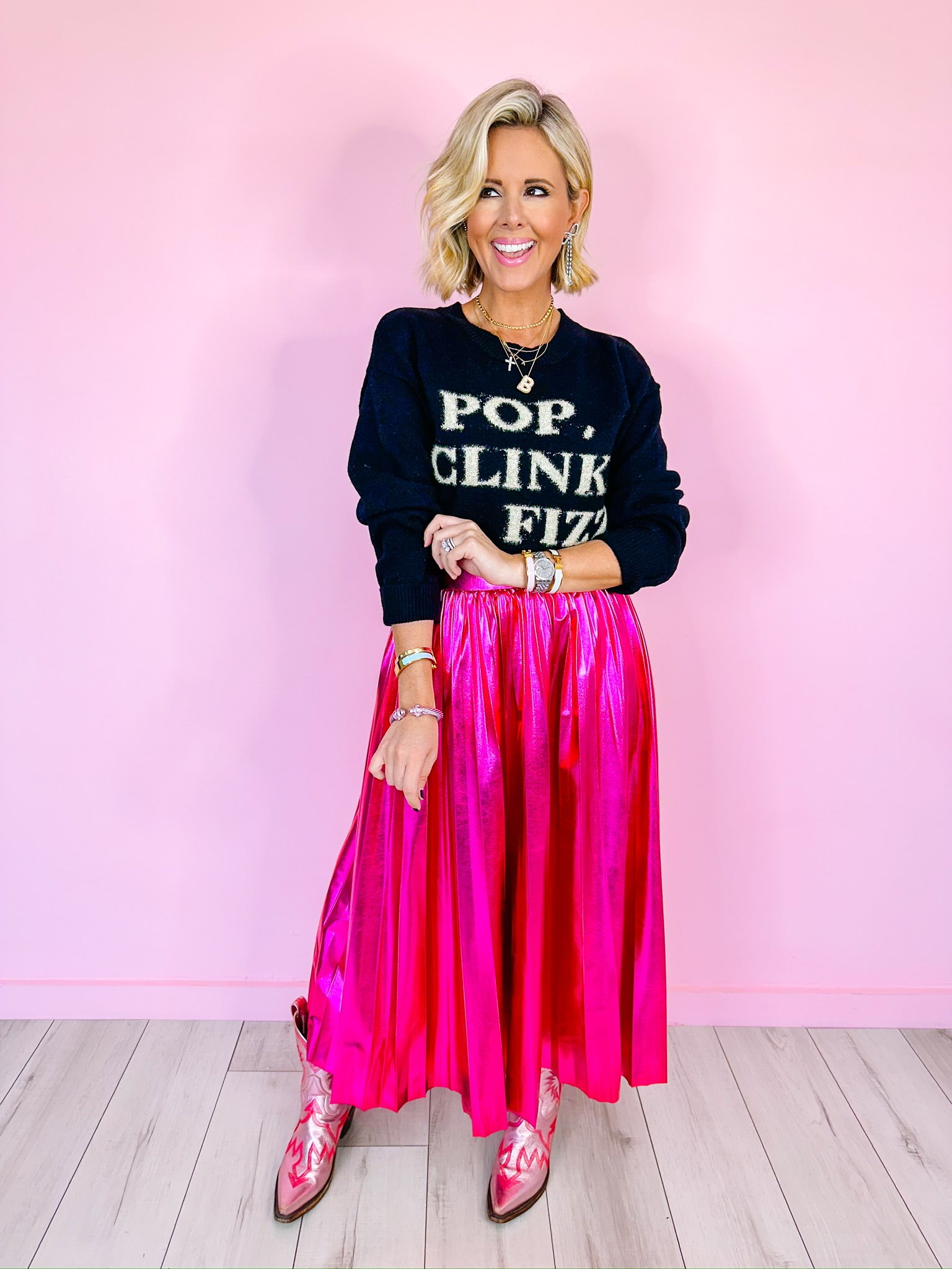 POP CLINK FIZZ SWEATER - BLACK