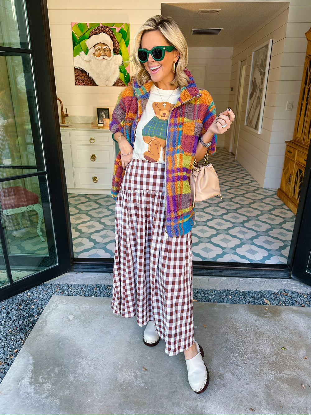 SHERPA SHUFFLE PLAID SHORT SLEEVE JACKET