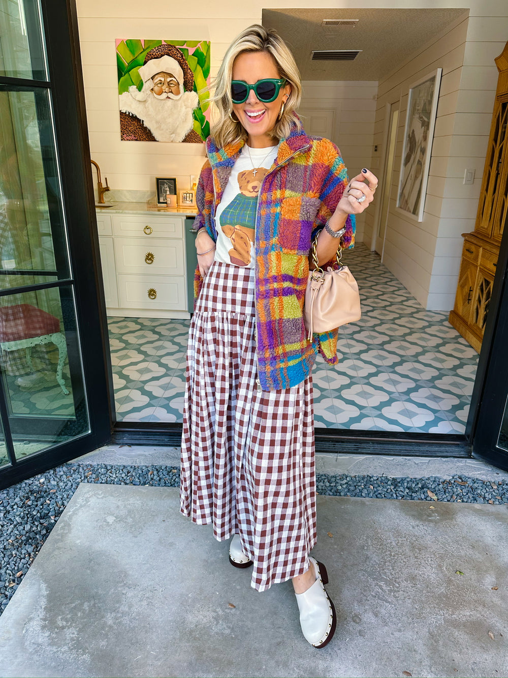 SHERPA SHUFFLE PLAID SHORT SLEEVE JACKET