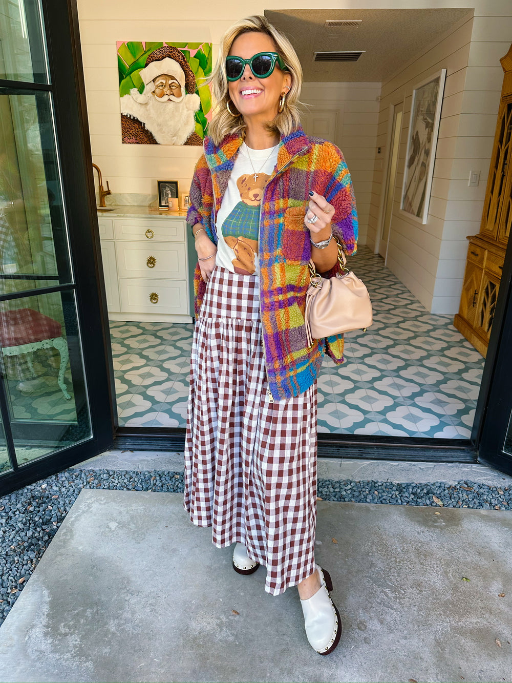 SHERPA SHUFFLE PLAID SHORT SLEEVE JACKET