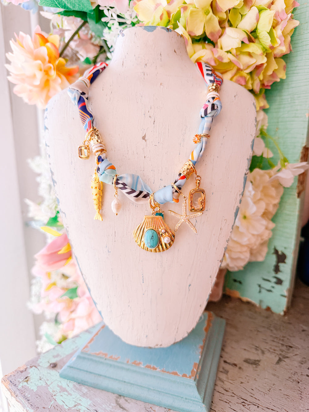 DESTIN SCARF CHARM NECKLACE