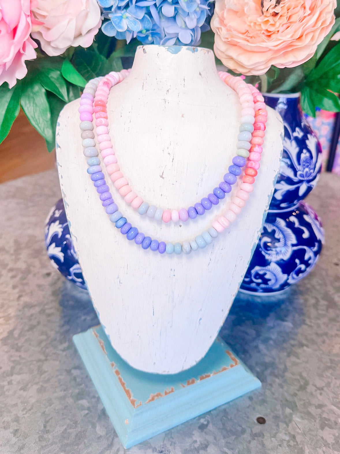 BEADED LONG NECKLACE 36" - BRIGHT SIDE