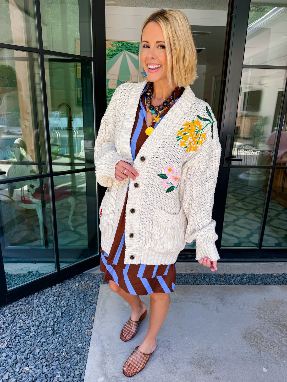 THE FLOWERS WE KEEP EMBROIDERED CARDIGAN