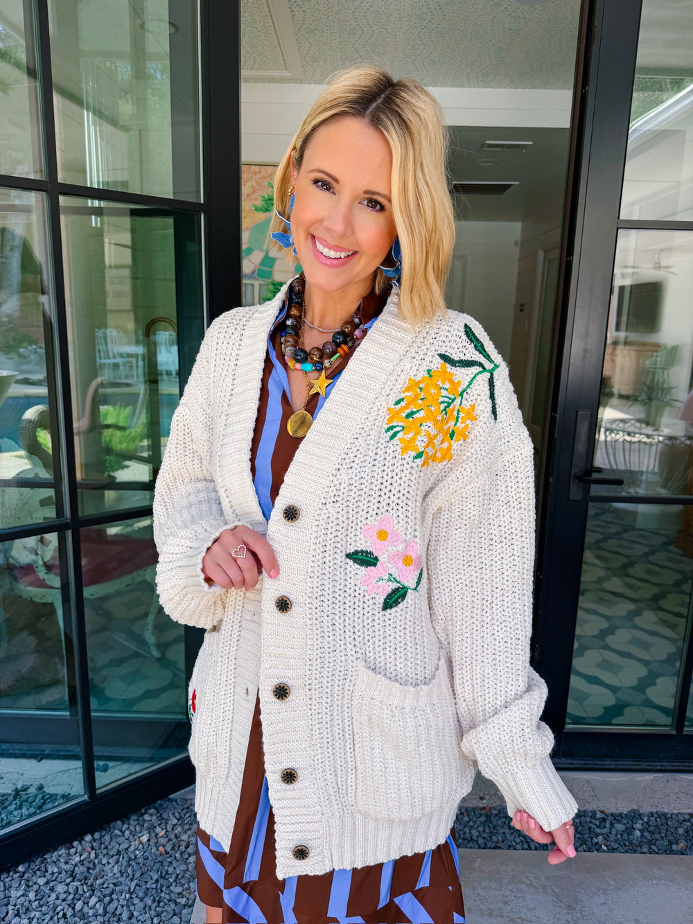 THE FLOWERS WE KEEP EMBROIDERED CARDIGAN