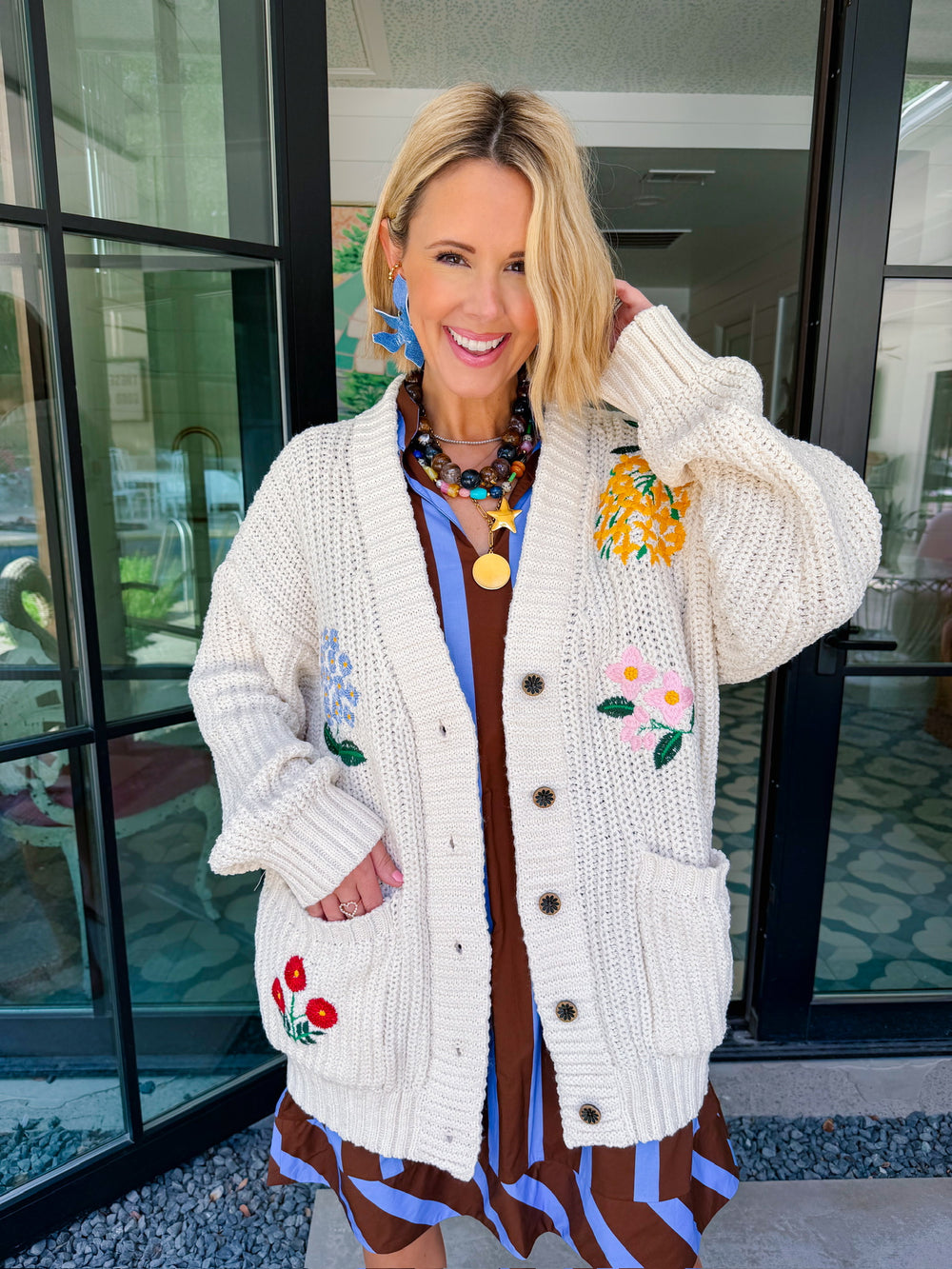 THE FLOWERS WE KEEP EMBROIDERED CARDIGAN