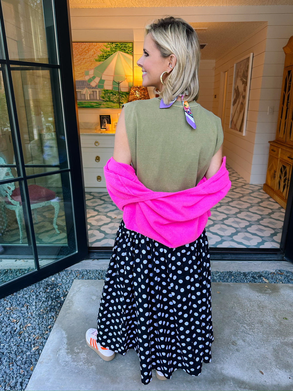 JESUS LOVES YOU MUSCLE TEE - GREEN/PINK