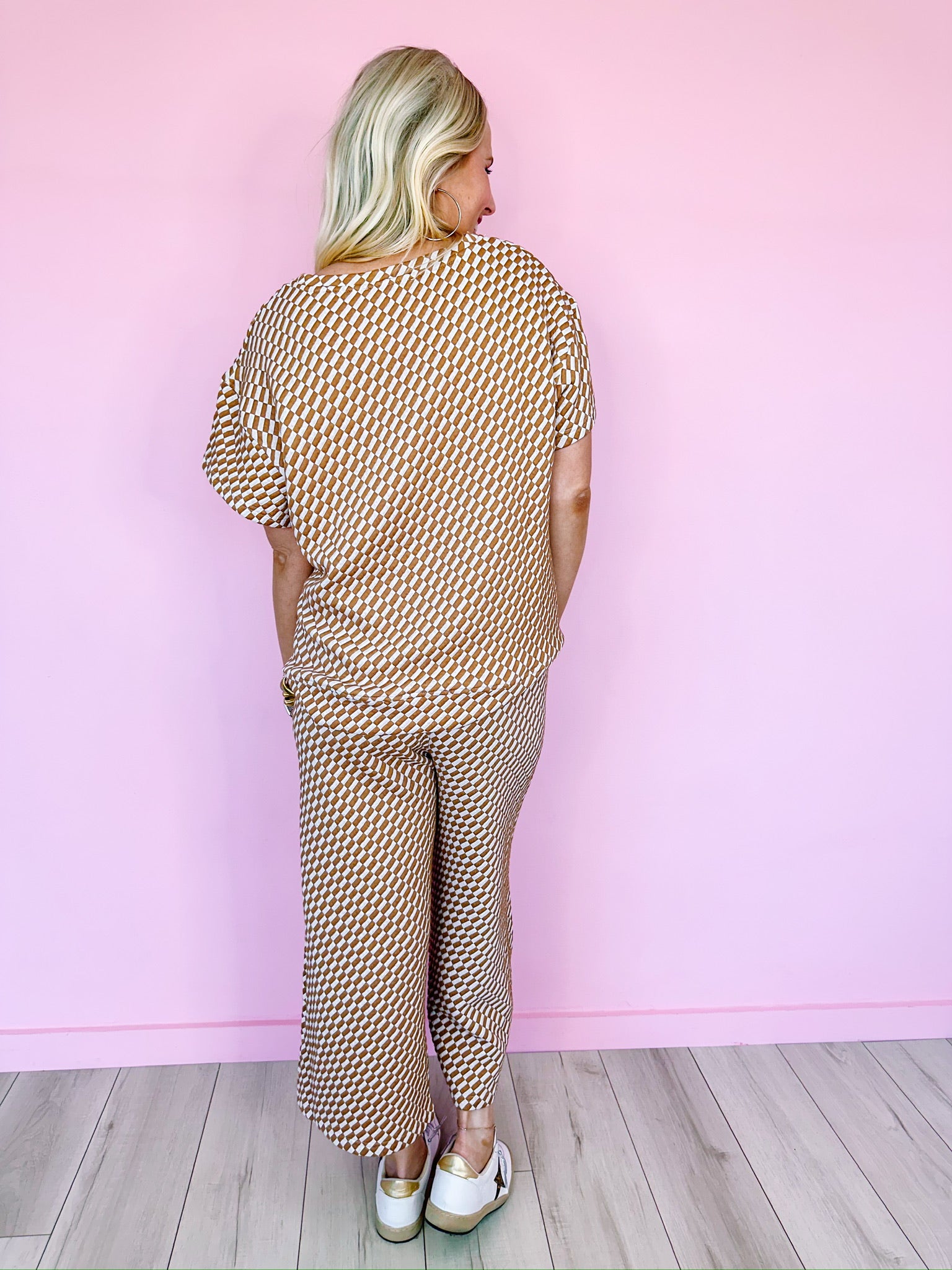 JENSEY TEXTURED LOUNGE PANTS - PINK — Hale House Boutique