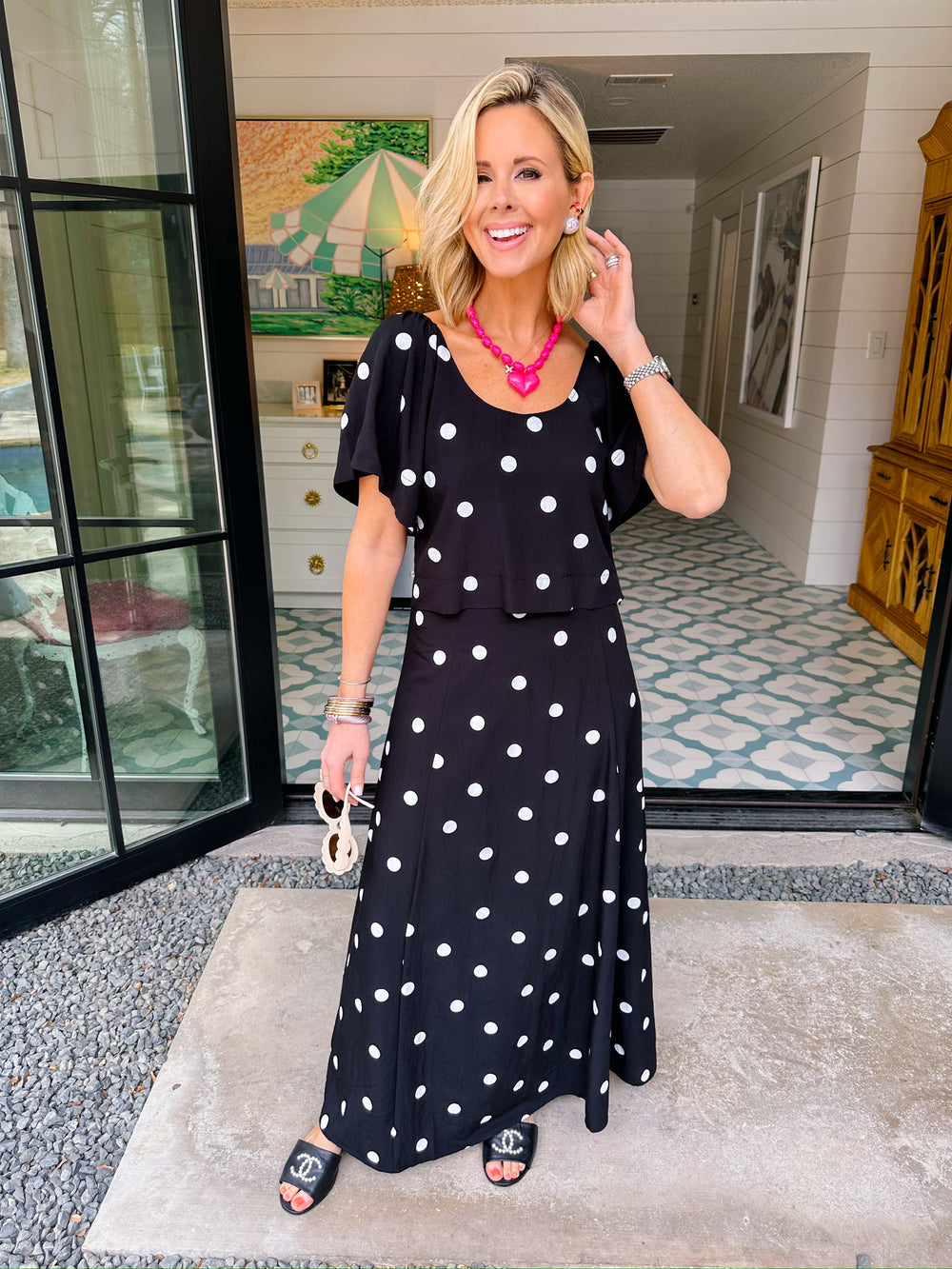 PALOMA POLKA DOT SKIRT SET - BLACK