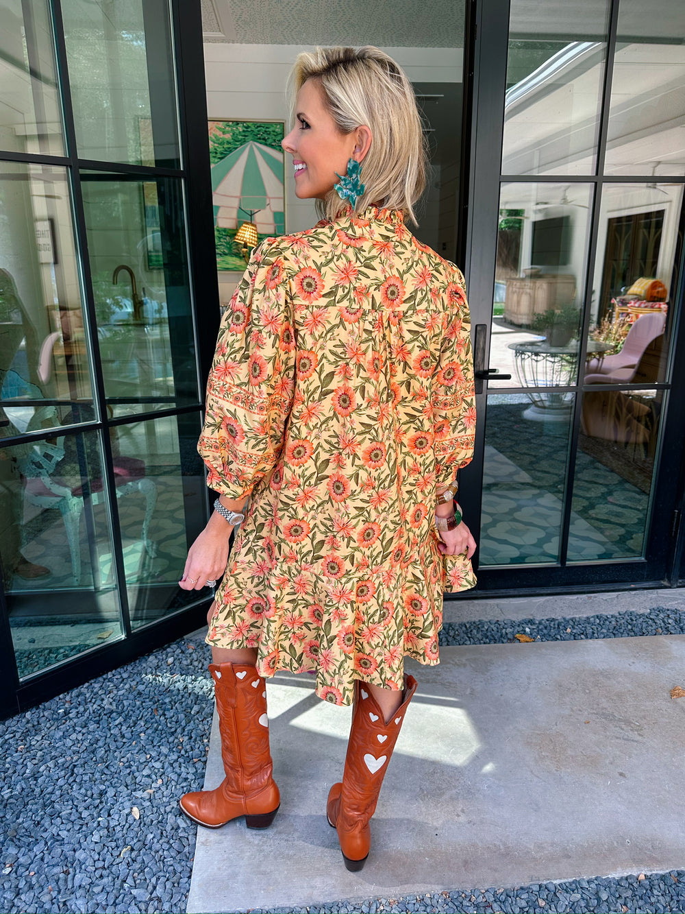 BENEATH THE SUNFLOWERS FLORAL DRESS