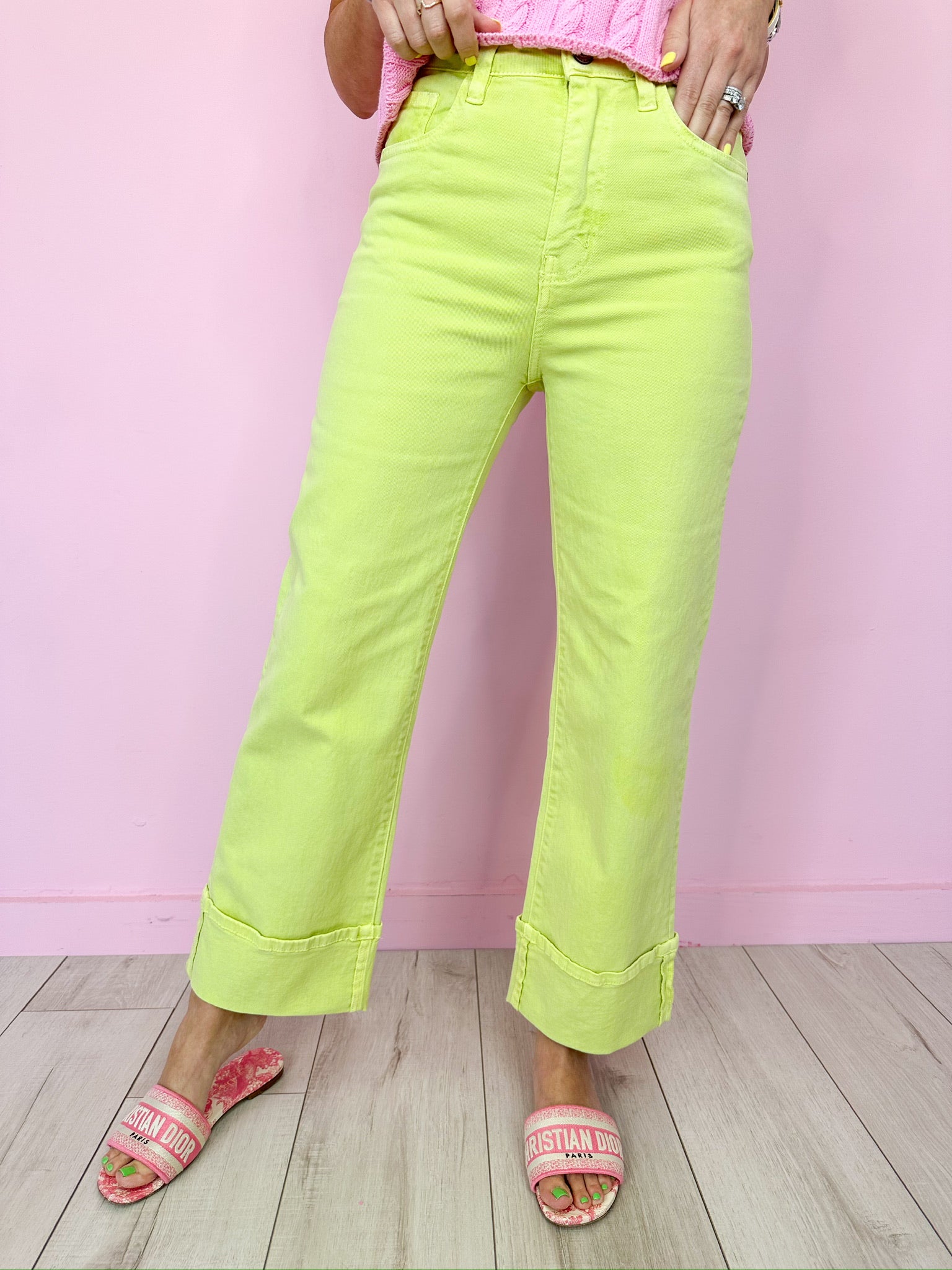 PINCH OF LIME STRAIGHT CUT JEANS
