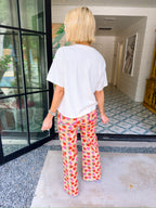 GINGHAM QUILTED HORSHOE TEE - IVORY