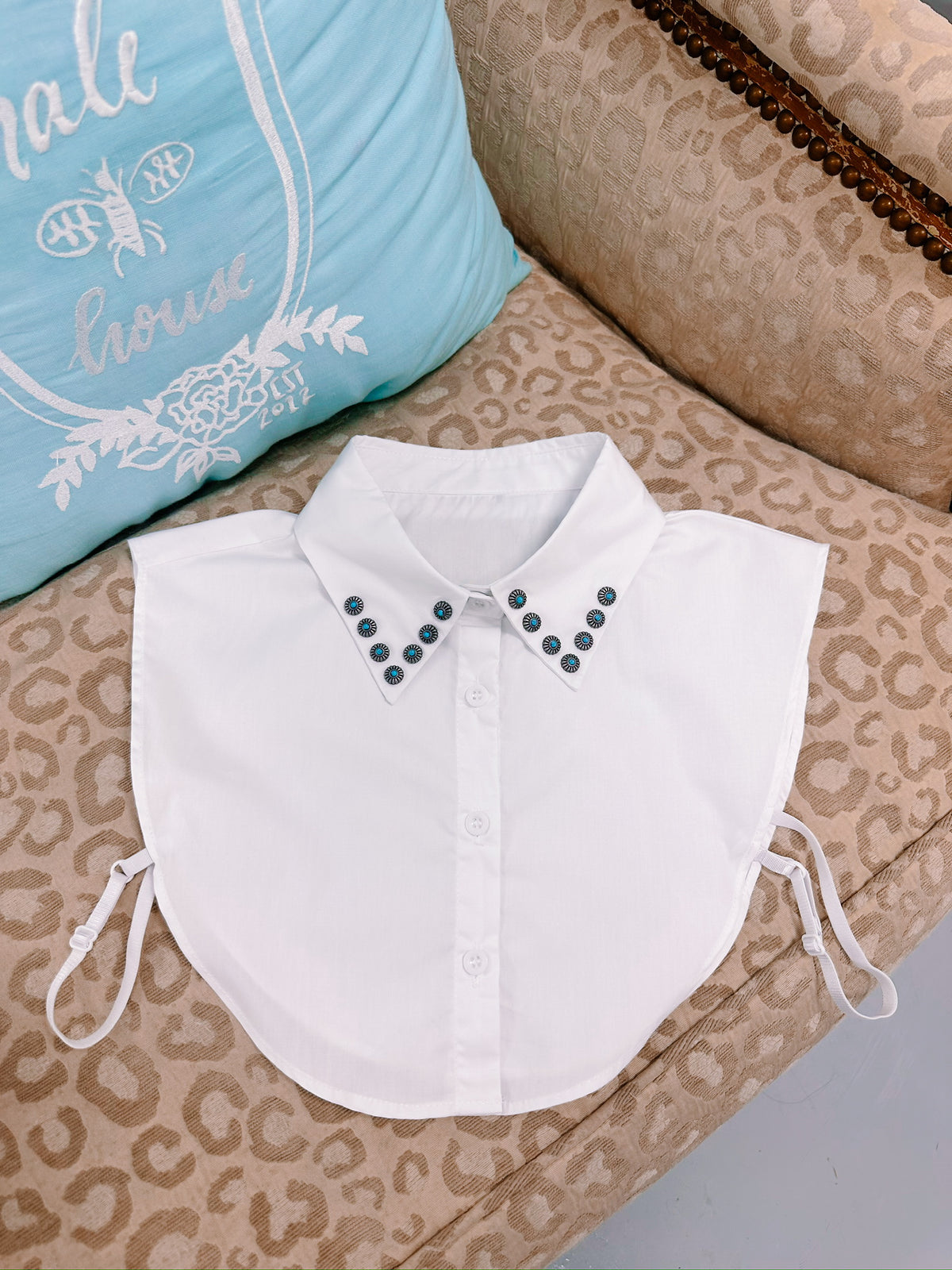 TURQUOISE STONE WHITE DICKEY COLLAR