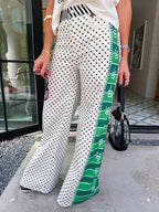 GAME DAY POLKA DOT CONTRAST WIDE LEG JEANS