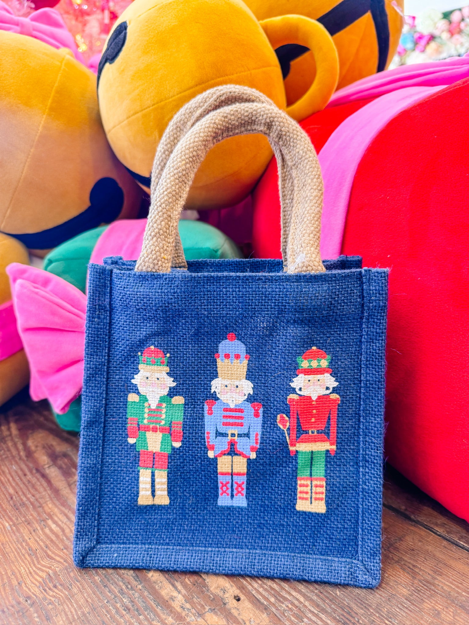 NUTCRACKER MARCH PETITE TOTE - NAVY 7x7x5