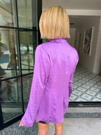 SET THE TONE SATIN BLAZER - PURPLE