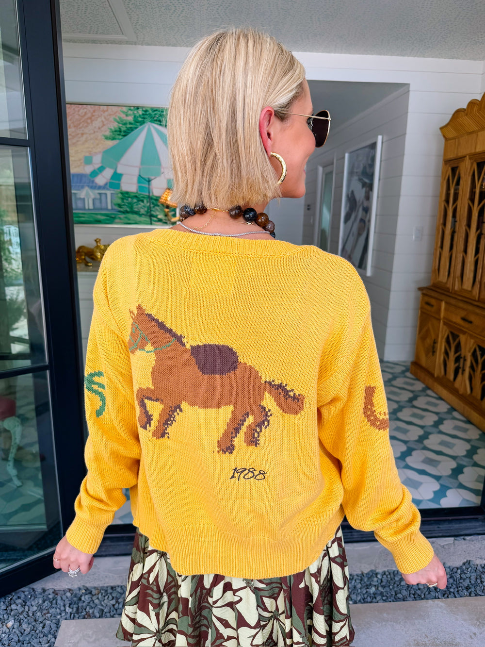 LUCKY BABY HORSE CARDIGAN - YELLOW