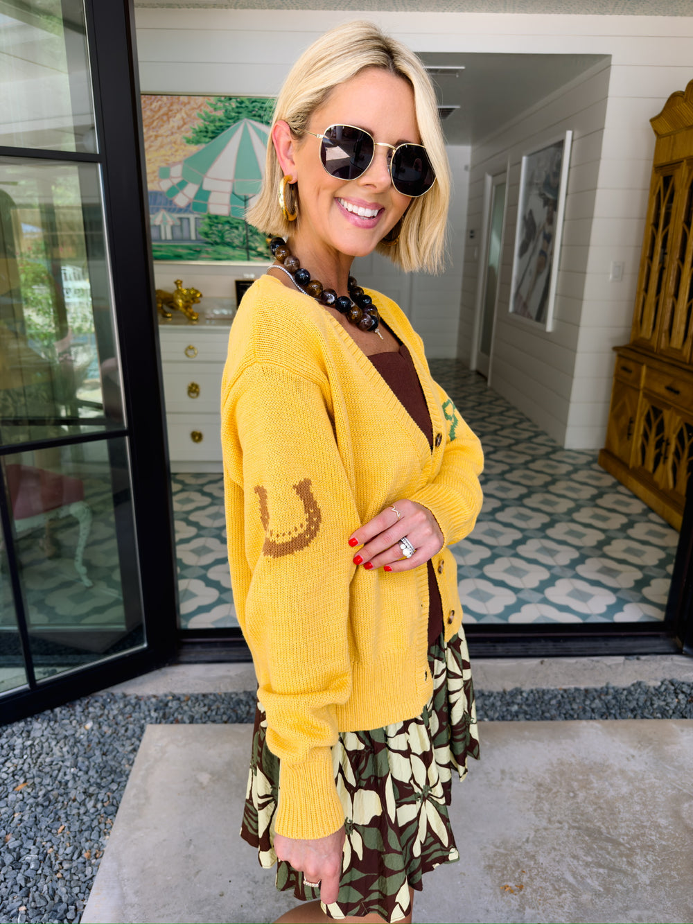 LUCKY BABY HORSE CARDIGAN - YELLOW