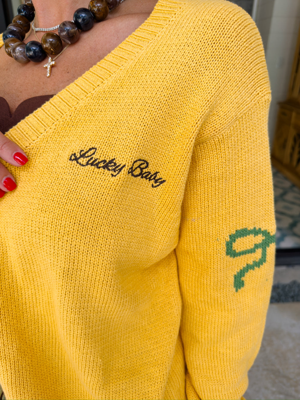 LUCKY BABY HORSE CARDIGAN - YELLOW