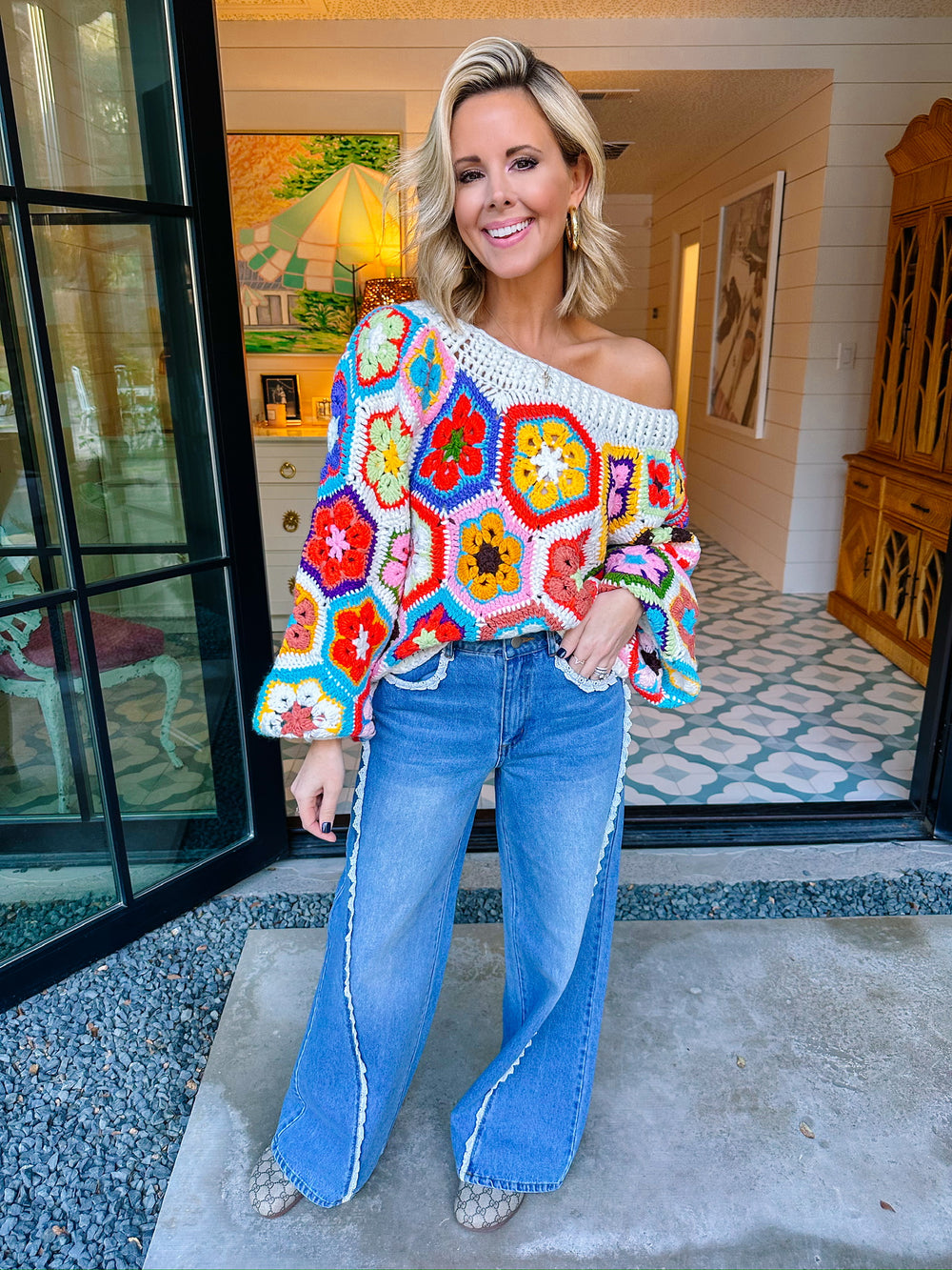 SOPHIE CROCHET SWEATER - IVORY