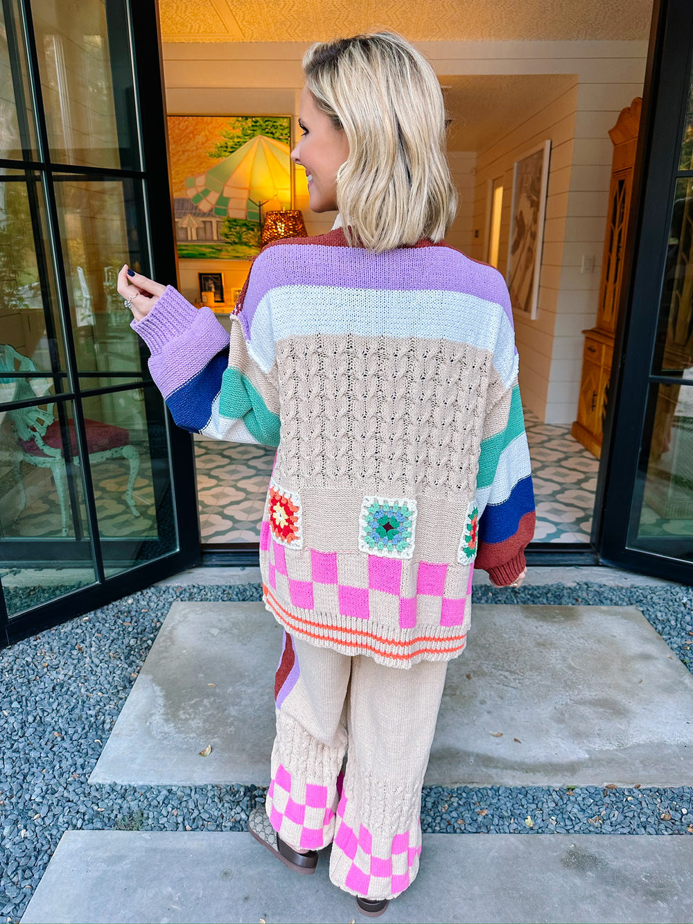 HAPPY DAYS CROCHET PANT SET - TAN