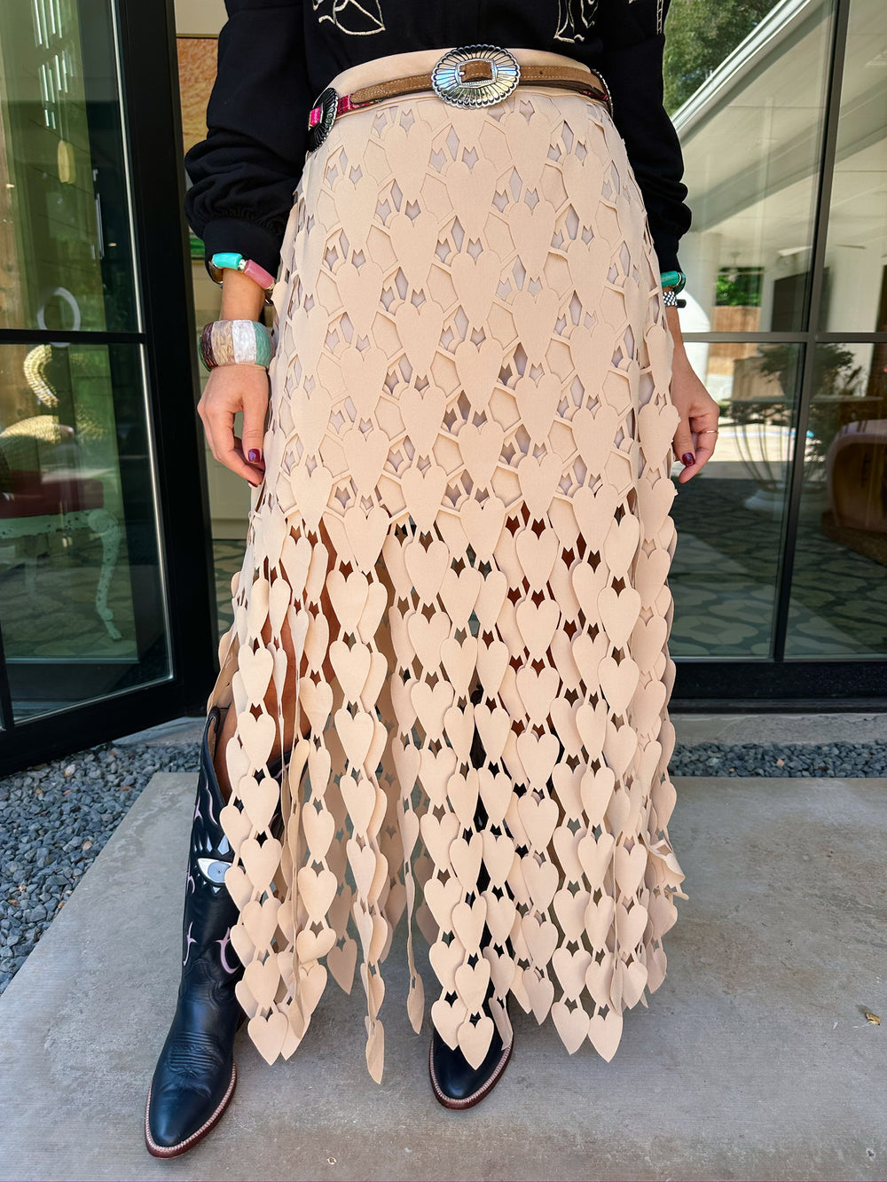 HEARTFELT FRINGE SKIRT - IVORY
