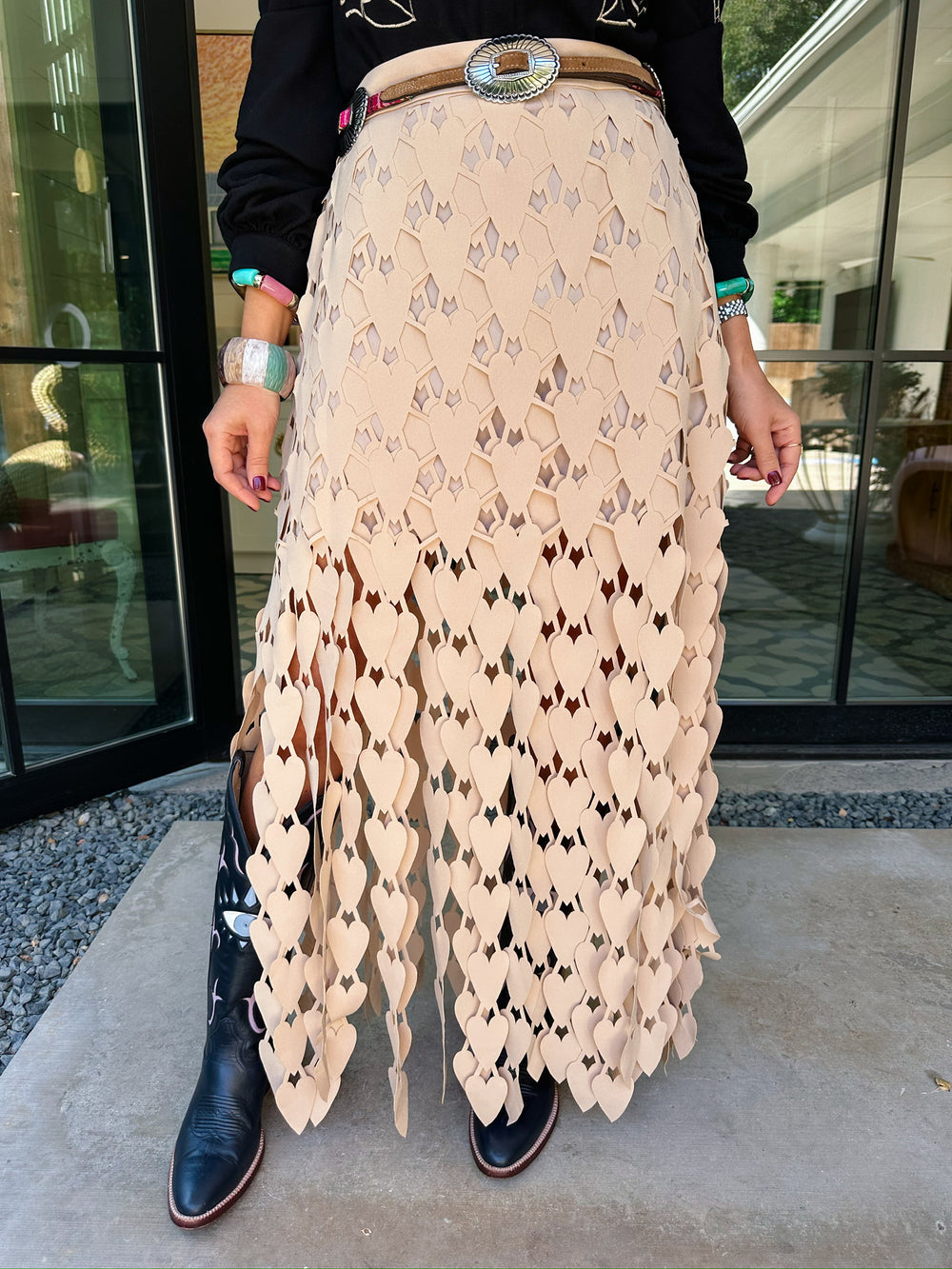 HEARTFELT FRINGE SKIRT - IVORY