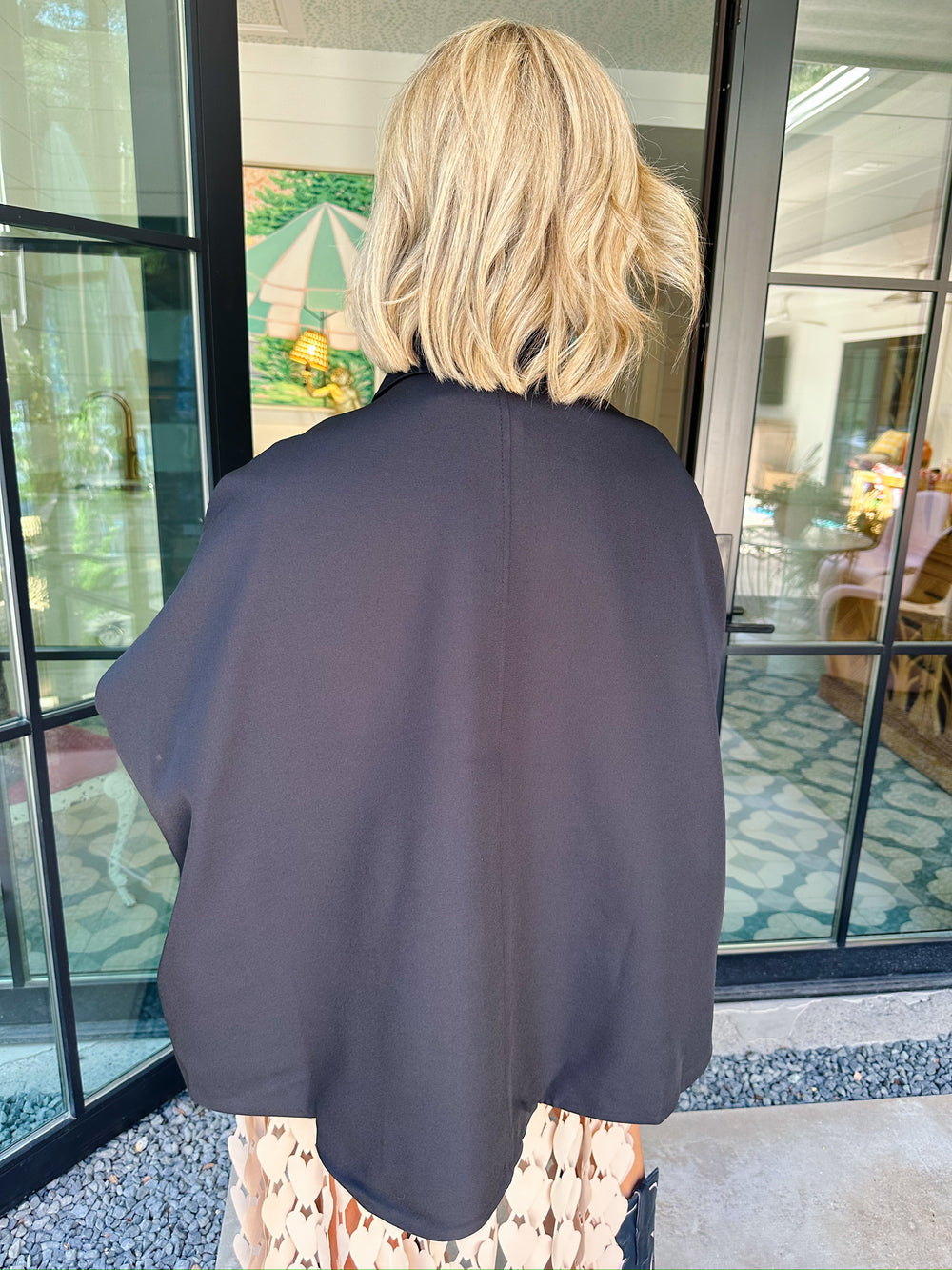 NEW BEGINNINGS BROOCH COLLAR CAPE - BLACK