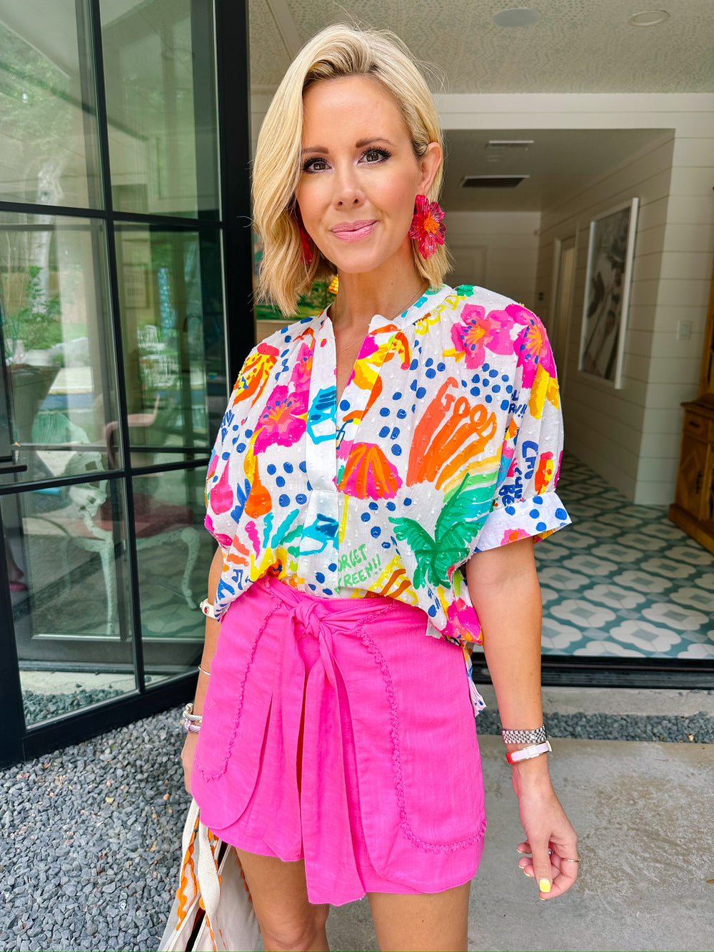 SWEET SUMMERTIME SWISS DOT TOP - WHITE