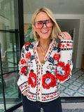 LET THE STORY UNFOLD FLORAL CARDIGAN - CREAM