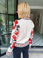 LET THE STORY UNFOLD FLORAL CARDIGAN - CREAM