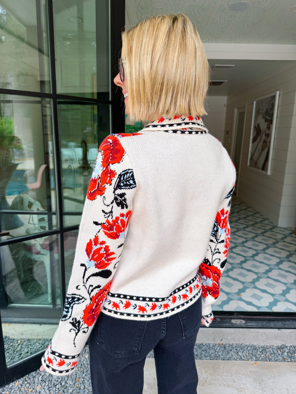 LET THE STORY UNFOLD FLORAL CARDIGAN - CREAM